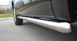 12 299 р. Защита порогов из круглой трубы диаметром 63 мм (5 дв.) Russtal Suzuki Grand Vitara JT 5 дверей 2-ой рестайлинг (2012-2016) (Защита порогов с со скосами на торцах (вариант 1))  с доставкой в г. Белгород. Увеличить фотографию 3