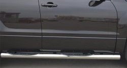 14 449 р. Защита порогов с пластиковыми вставками для ног из круглой трубы диаметром 76 мм (5 дв.) Russtal Suzuki Grand Vitara JT 5 дверей 2-ой рестайлинг (2012-2016) (Защита порогов с со скосами на торцах (вариант 1))  с доставкой в г. Белгород. Увеличить фотографию 10
