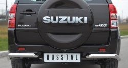 Одинарная защита заднего бампера из трубы диаметром 63 мм (5 дв.) SLITKOFF Suzuki Grand Vitara  JT 5 дверей (2012-2016) 2-ой рестайлинг
