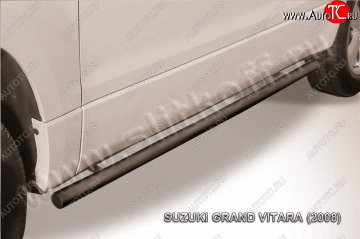9 899 р. Защита порогов Slitkoff Suzuki Grand Vitara JT 3 двери дорестайлинг (2005-2008) (Цвет: серебристый)  с доставкой в г. Белгород