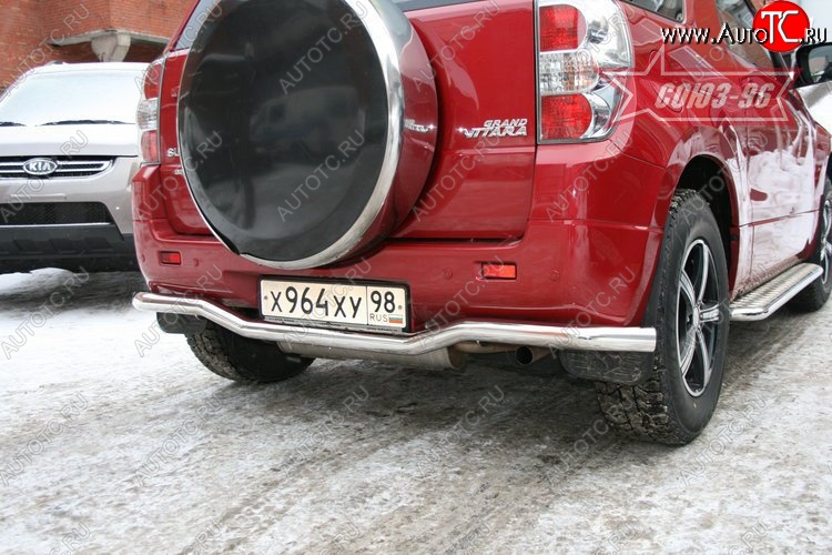8 504 р. Защита заднего бампера Souz-96 (d60) Suzuki Grand Vitara JT 3 двери дорестайлинг (2005-2008)  с доставкой в г. Белгород