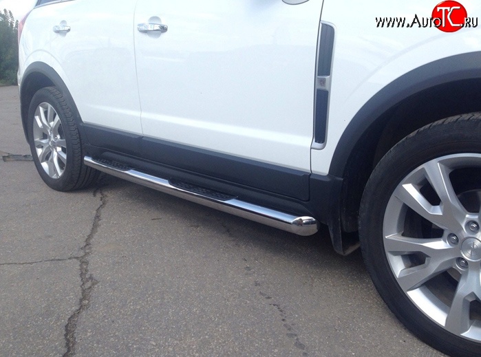 11 899 р. Защита порогов d76 мм с проступью Металл Дизайн Suzuki Grand Vitara JT 5 дверей 2-ой рестайлинг (2012-2016) (полированная нержавейка)  с доставкой в г. Белгород