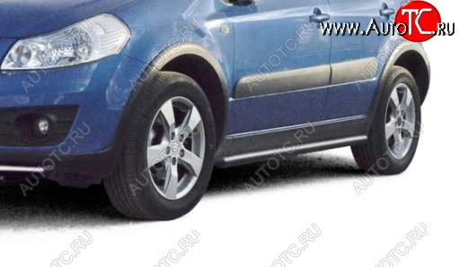 10 899 р. Защита порогов ТехноСфера (Техно Сфера) (Сталь с покрытием, 63.5 mm) Suzuki SX4 GYA,GYB  рестайлинг, хэтчбэк (2010-2016) (цвет: Серебристый)  с доставкой в г. Белгород