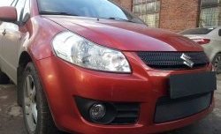 1 469 р. Сетка на бампер (хетчбек) Russtal (черная) Suzuki SX4 GYA,GYB  рестайлинг, хэтчбэк (2010-2016)  с доставкой в г. Белгород. Увеличить фотографию 2