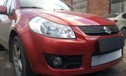 1 539 р. Сетка на бампер (хетчбек) Russtal (хром) Suzuki SX4 GYA,GYB  рестайлинг, хэтчбэк (2010-2016)  с доставкой в г. Белгород. Увеличить фотографию 2