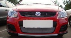 1 539 р. Сетка на бампер хетчбек (рестайлинг) Russtal (хром) Suzuki SX4 GYA,GYB  рестайлинг, хэтчбэк (2010-2016)  с доставкой в г. Белгород. Увеличить фотографию 3