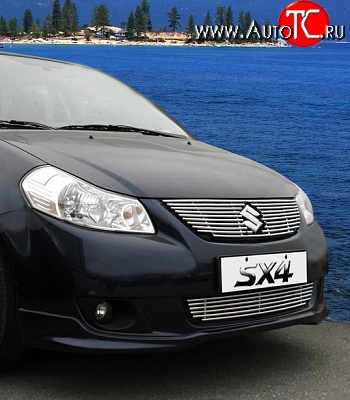 4 499 р. Декоративная вставка решетки радиатора Novline  Suzuki SX4  GYA,GYB (2010-2016)  рестайлинг, хэтчбэк  с доставкой в г. Белгород