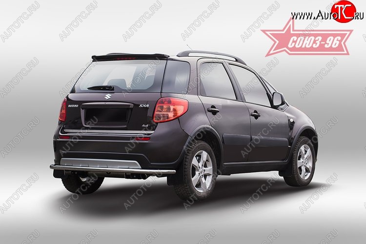 7 919 р. Защита заднего бампера Souz-96 (d42) Suzuki SX4 GYA,GYB  рестайлинг, хэтчбэк (2010-2016)  с доставкой в г. Белгород