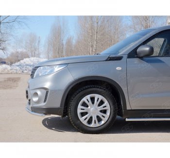 Одинарная защита переднего бампера диаметром 42 мм SLITKOFF Suzuki Vitara  LY (2015-2019) дорестайлинг