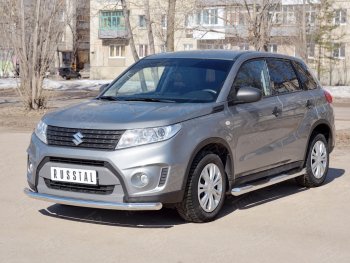 15 499 р. Одинарная защита переднего бампера диаметром 63 мм SLITKOFF  Suzuki Vitara  LY (2015-2019) дорестайлинг  с доставкой в г. Белгород. Увеличить фотографию 2
