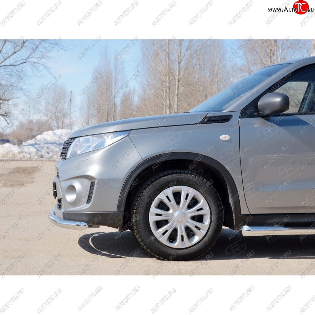 15 499 р. Одинарная защита переднего бампера диаметром 63 мм SLITKOFF  Suzuki Vitara  LY (2015-2019) дорестайлинг  с доставкой в г. Белгород