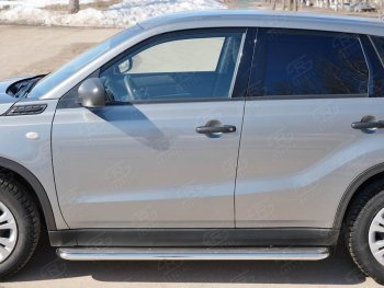 35 549 р. Широкая защита порогов с трубой диаметром 42 мм SLITKOFF v3 Suzuki Vitara LY дорестайлинг (2015-2019)  с доставкой в г. Белгород. Увеличить фотографию 2