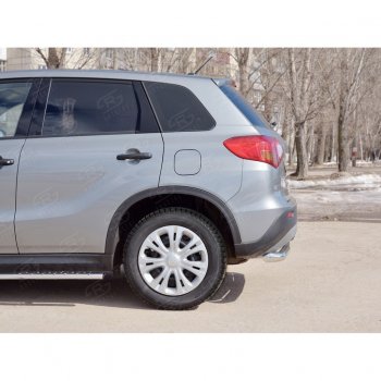 Одинарная защита заднего бампера из трубы диаметром 63 мм SLITKOFF Suzuki Vitara  LY (2015-2019) дорестайлинг
