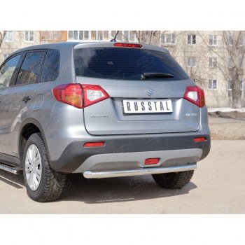 15 249 р. Одинарная защита заднего бампера из трубы диаметром 63 мм SLITKOFF  Suzuki Vitara  LY (2015-2019) дорестайлинг  с доставкой в г. Белгород. Увеличить фотографию 2