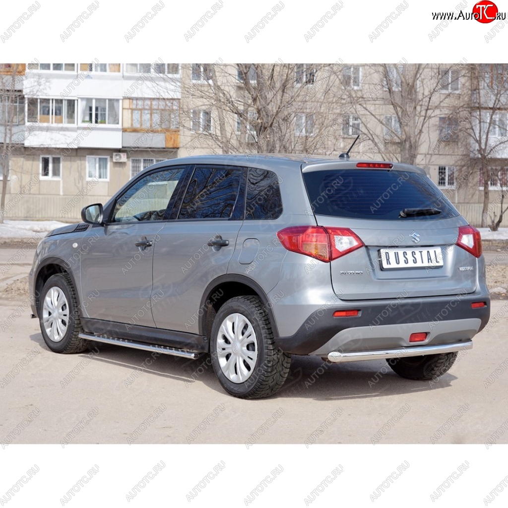 15 249 р. Одинарная защита заднего бампера из трубы диаметром 63 мм SLITKOFF  Suzuki Vitara  LY (2015-2019) дорестайлинг  с доставкой в г. Белгород