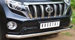 18 999 р. Одинарная защита переднего бампера диаметром 76 мм SLITKOFF  Toyota Land Cruiser Prado  J150 (2013-2017) 1-ый рестайлинг  с доставкой в г. Белгород. Увеличить фотографию 2