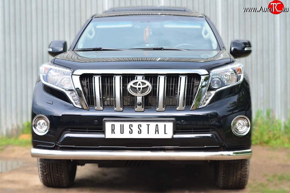 18 999 р. Одинарная защита переднего бампера диаметром 76 мм SLITKOFF  Toyota Land Cruiser Prado  J150 (2013-2017) 1-ый рестайлинг  с доставкой в г. Белгород