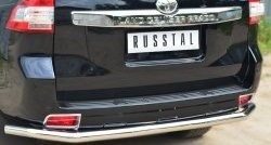 17 999 р. Одинарная защита заднего бампера из трубы диаметром 63 мм SLITKOFF Toyota Land Cruiser Prado J150 1-ый рестайлинг (2013-2017)  с доставкой в г. Белгород. Увеличить фотографию 2