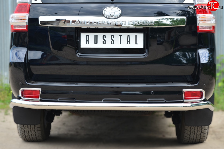 17 999 р. Одинарная защита заднего бампера из трубы диаметром 63 мм SLITKOFF Toyota Land Cruiser Prado J150 1-ый рестайлинг (2013-2017)  с доставкой в г. Белгород