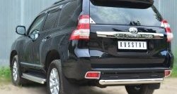 16 649 р. Защита заднего бампера (Ø76 мм, нержавейка) SLITKOFF Toyota Land Cruiser Prado J150 1-ый рестайлинг (2013-2017)  с доставкой в г. Белгород. Увеличить фотографию 4
