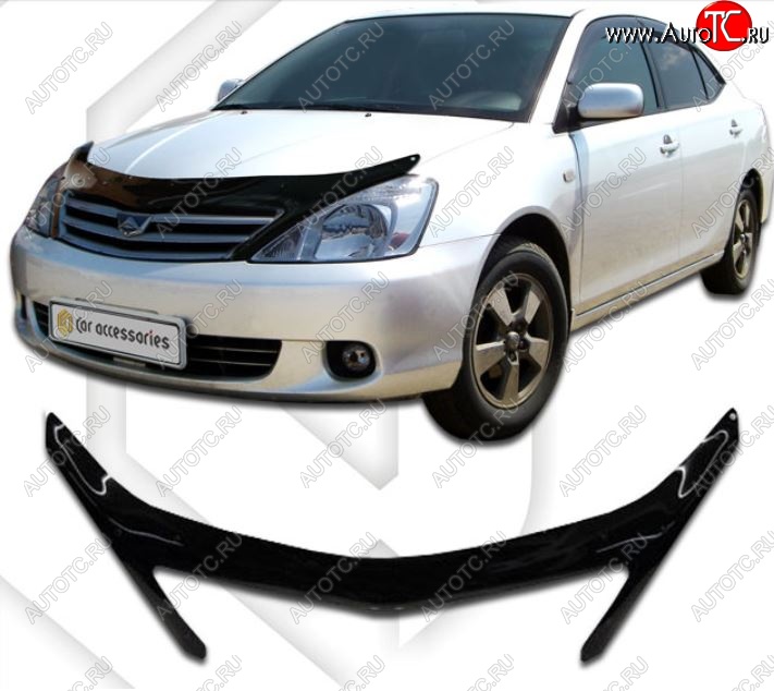2 559 р. Дефлектор капота CA-Plastiс Toyota Allion T240 седан дорестайлинг (2001-2004) (Classic черный, Без надписи)  с доставкой в г. Белгород