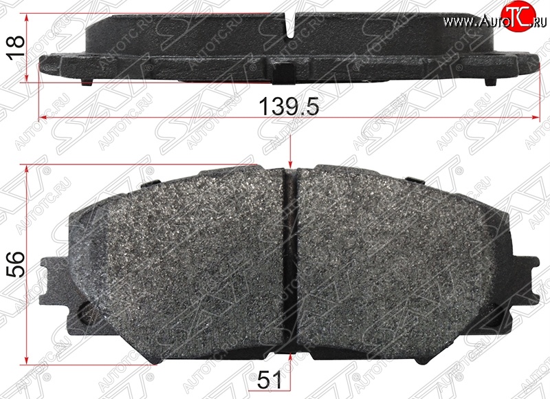 699 р. Колодки тормозные SAT (передние, 139.5x56x18) Toyota RAV4 XA30 5 дв. 1-ый рестайлинг (2008-2010)  с доставкой в г. Белгород