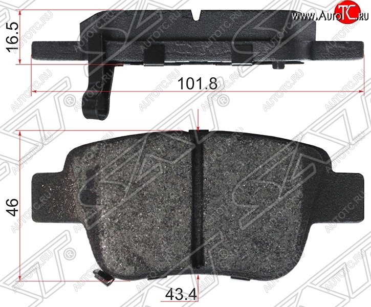 559 р. Колодки тормозные SAT (задние) Toyota Avensis T220 седан рестайлинг (2000-2003)  с доставкой в г. Белгород