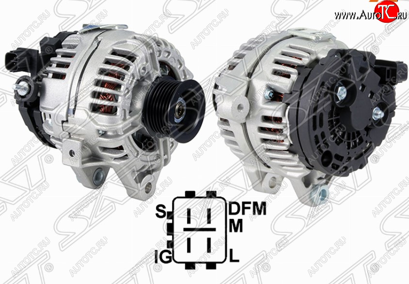 10 899 р. Генератор SAT (12V 100A 2.0/2.4/1AZFSE/2AZFSE)  Toyota Avensis ( T220 седан,  T250 седан,  T250 универсал) (2000-2008) рестайлинг, дорестайлинг  с доставкой в г. Белгород