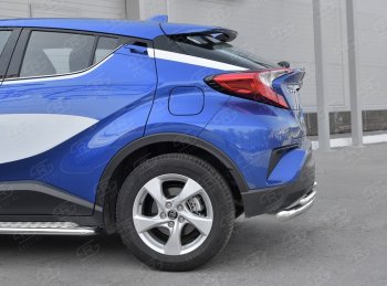 16 899 р. Защита заднего бампера d63/d42 SLITKOFF (дуги) Toyota C-HR NGX10, ZGX10 дорестайлинг (2016-2019)  с доставкой в г. Белгород. Увеличить фотографию 3