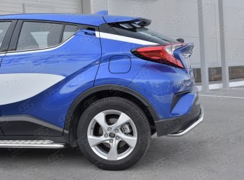 15 749 р. Защита заднего бампера (Ø42 мм волна, нержавейка) SLITKOFF Toyota C-HR NGX10, ZGX10 дорестайлинг (2016-2019)  с доставкой в г. Белгород. Увеличить фотографию 3