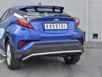 15 749 р. Защита заднего бампера (Ø42 мм волна, нержавейка) SLITKOFF Toyota C-HR NGX10, ZGX10 дорестайлинг (2016-2019)  с доставкой в г. Белгород. Увеличить фотографию 4
