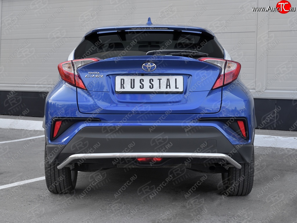 15 749 р. Защита заднего бампера (Ø42 мм волна, нержавейка) SLITKOFF Toyota C-HR NGX10, ZGX10 дорестайлинг (2016-2019)  с доставкой в г. Белгород