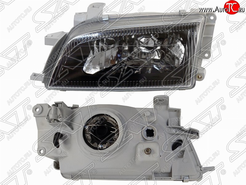 2 499 р. Правая фара передняя SAT (черный хрусталь) Toyota Caldina T190 дорестайлинг универсал (1992-1995)  с доставкой в г. Белгород