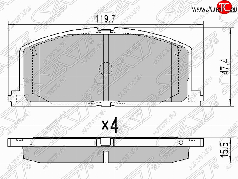 669 р. Колодки тормозные (передние) SAT Toyota Corolla E110 седан дорестайлинг (1997-2000)  с доставкой в г. Белгород
