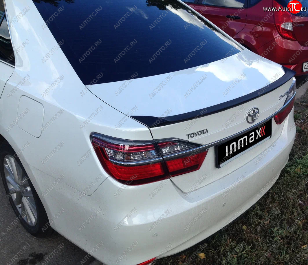 5 499 р. Лип спойлер INMAX Toyota Camry XV55 1-ый рестайлинг (2014-2017) (неокрашенный)  с доставкой в г. Белгород
