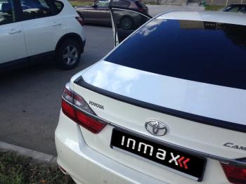 5 499 р. Лип спойлер INMAX Toyota Camry XV55 1-ый рестайлинг (2014-2017) (неокрашенный)  с доставкой в г. Белгород. Увеличить фотографию 2