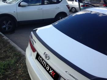 5 499 р. Лип спойлер INMAX Toyota Camry XV55 1-ый рестайлинг (2014-2017) (неокрашенный)  с доставкой в г. Белгород. Увеличить фотографию 3