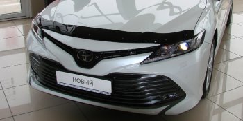3 069 р. Дефлектор капота SIM Toyota Camry XV70 дорестайлинг (2017-2021)  с доставкой в г. Белгород. Увеличить фотографию 2