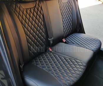 13 949 р. Чехлы для сидений Lord Autofashion Байрон (экокожа) Toyota Camry XV40 дорестайлинг (2006-2008) (Чёрный, вставка чёрная, строчка чёрная)  с доставкой в г. Белгород. Увеличить фотографию 3