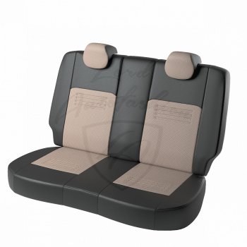 6 799 р. Чехлы для сидений Lord Autofashion Турин (экокожа) Toyota Camry XV40 дорестайлинг (2006-2008) (Чёрный, вставка бежевая)  с доставкой в г. Белгород. Увеличить фотографию 2