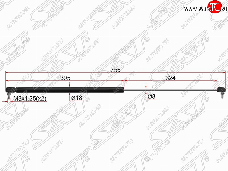 879 р. Газовый упор капота SAT  Toyota Camry  XV30 (2001-2006) дорестайлинг, рестайлинг  с доставкой в г. Белгород