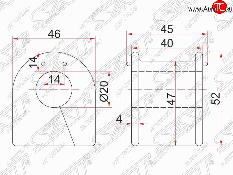 99 р. Резиновая втулка заднего стабилизатора (D=20) SAT Toyota Cresta X100 дорестайлинг (1996-1998)  с доставкой в г. Белгород