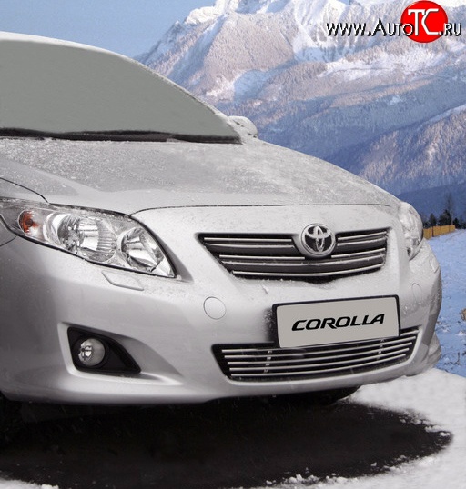 1 574 р. Декоративная вставка воздухозаборника бампера Novline  Toyota Corolla  E150 (2006-2010) седан дорестайлинг  с доставкой в г. Белгород