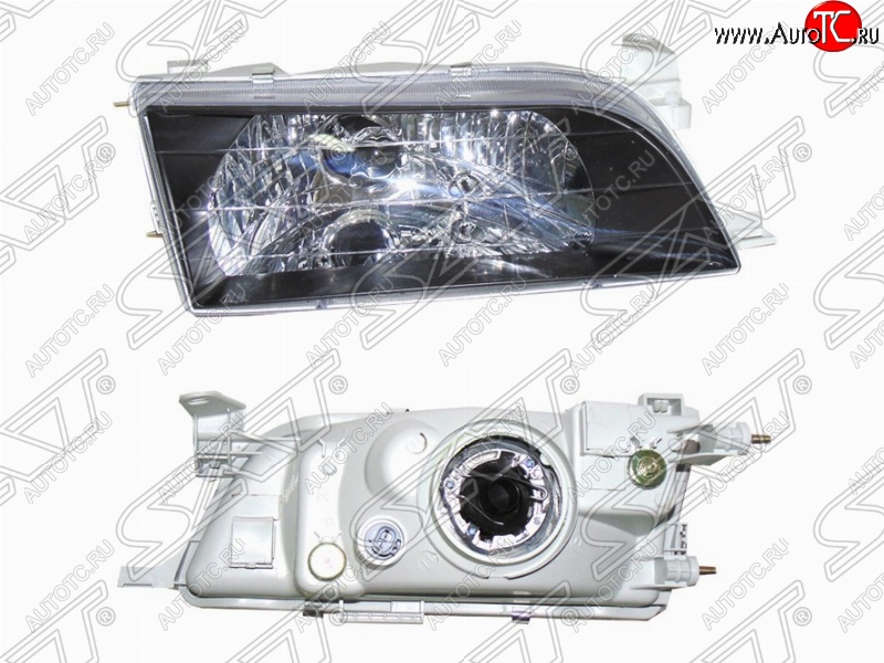 2 489 р. Левая фара передняя SAT (черный хрусталь) Toyota Corolla E110 седан дорестайлинг (1997-2000)  с доставкой в г. Белгород