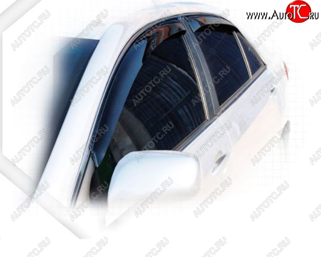 1 999 р. Дефлектора окон CA-Plastic Toyota Camry XV40 рестайлинг (2009-2011) (Classic полупрозрачный, Без хром.молдинга, Крепление только на скотч)  с доставкой в г. Белгород