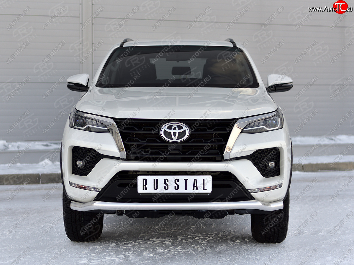 19 799 р. Защита переднего бампера (Ø63 мм, нержавейка) SLITKOFF Toyota Fortuner AN160 рестайлинг (2020-2025)  с доставкой в г. Белгород