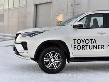 19 799 р. Защита переднего бампера (Ø63 мм, нержавейка) SLITKOFF Toyota Fortuner AN160 рестайлинг (2020-2025)  с доставкой в г. Белгород. Увеличить фотографию 4