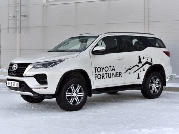 14 499 р. Защита переднего бампера (Ø75х42 мм, нержавейка) Russtal Toyota Fortuner AN160 рестайлинг (2020-2025)  с доставкой в г. Белгород. Увеличить фотографию 3