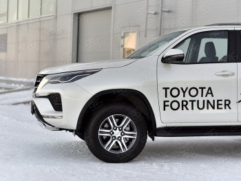 14 499 р. Защита переднего бампера (Ø75х42 мм, нержавейка) Russtal Toyota Fortuner AN160 рестайлинг (2020-2025)  с доставкой в г. Белгород. Увеличить фотографию 4