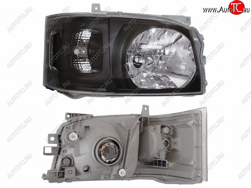 11 199 р. Правая фара SAT (чёрная) Toyota Hiace H200 минивэн (Япония) дорестайлинг  (2004-2007)  с доставкой в г. Белгород